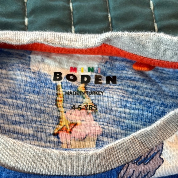 Kids' Mini Boden Fun Graphic T-Shirts - Blue and Gray - Picture 4 of 5